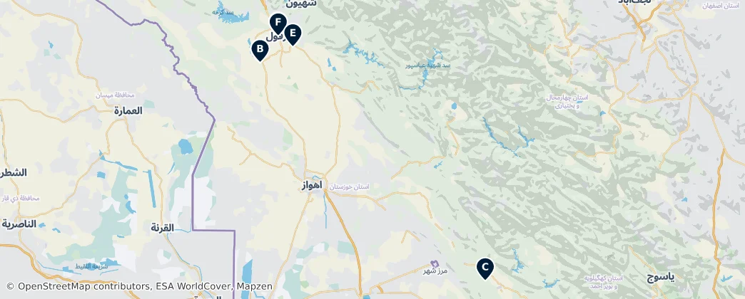 Map of Khuzestan