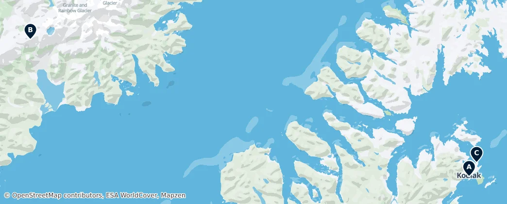 Map of Kodiak Island