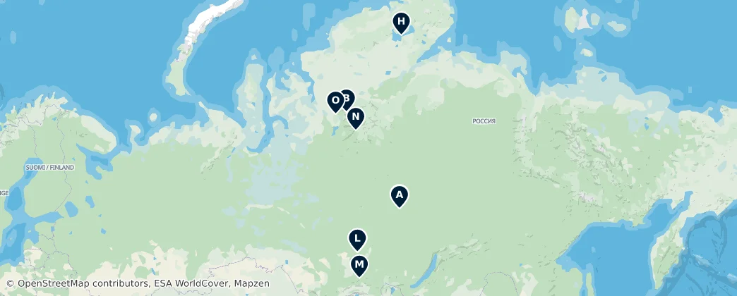 Map of Krasnoyarsk Krai