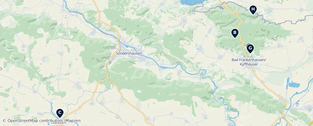 Map of Kyffhäuserkreis