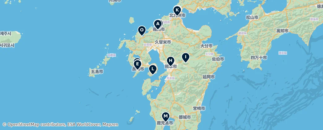 Map of Kyushu