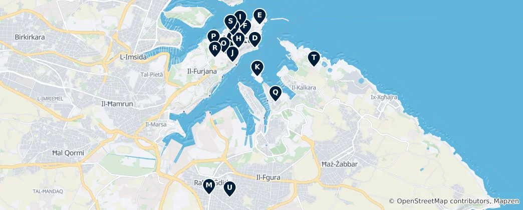 Map of Valletta