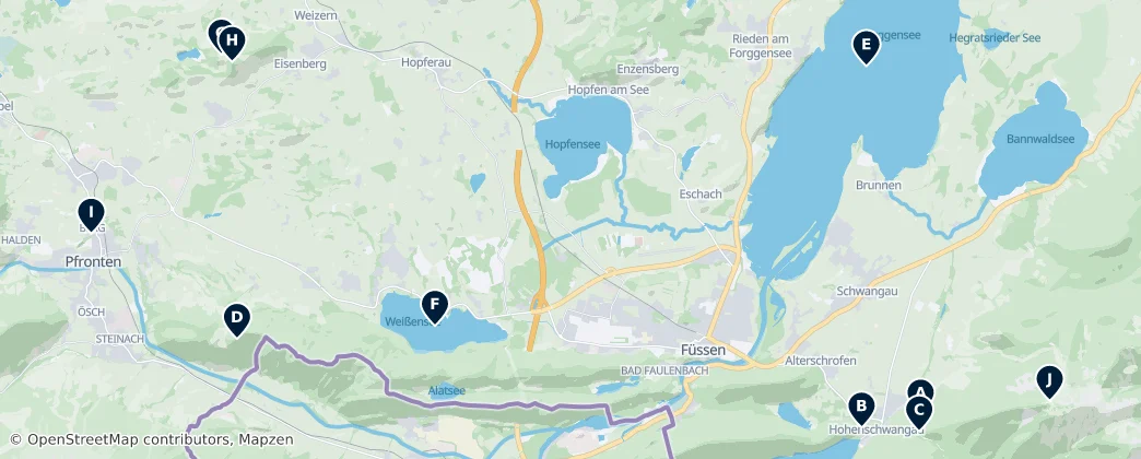 Map of Ostallgäu