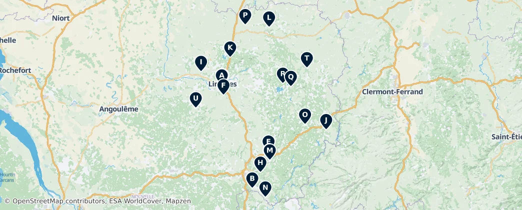 Map of Limousin