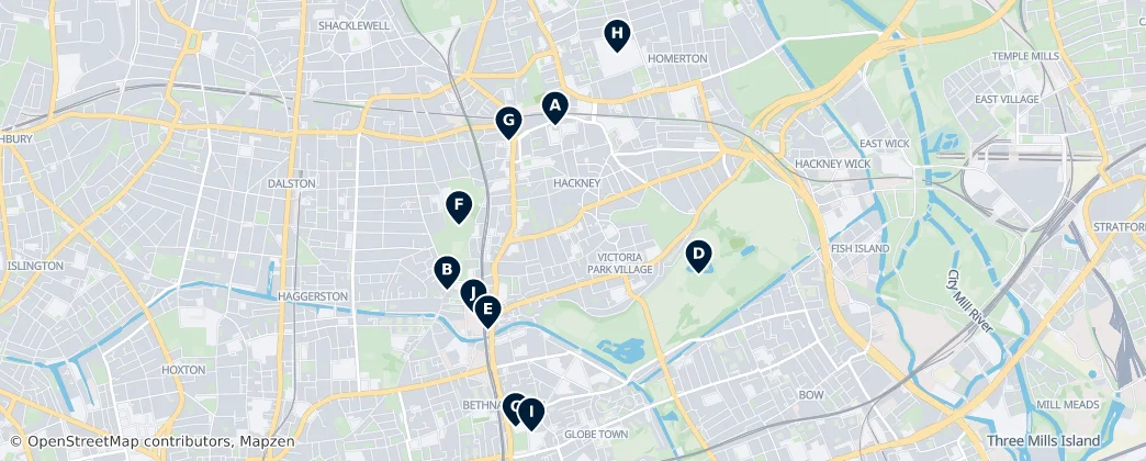 Map of Hackney