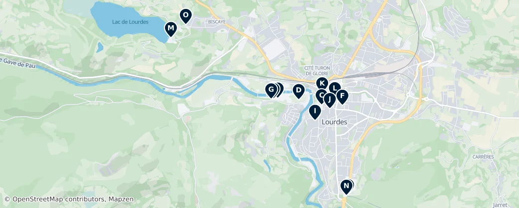 Map of Lourdes