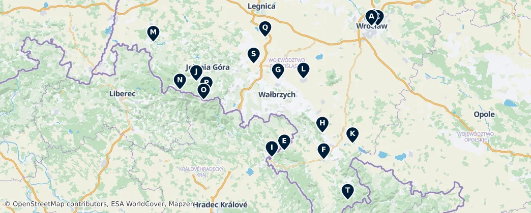 Map of Lower Silesian Voivodeship