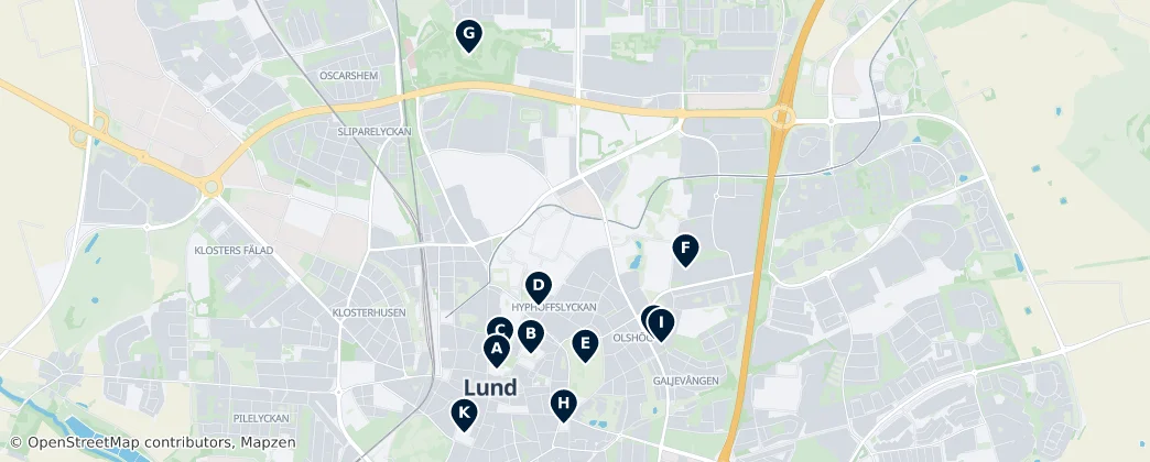 Map of Lund