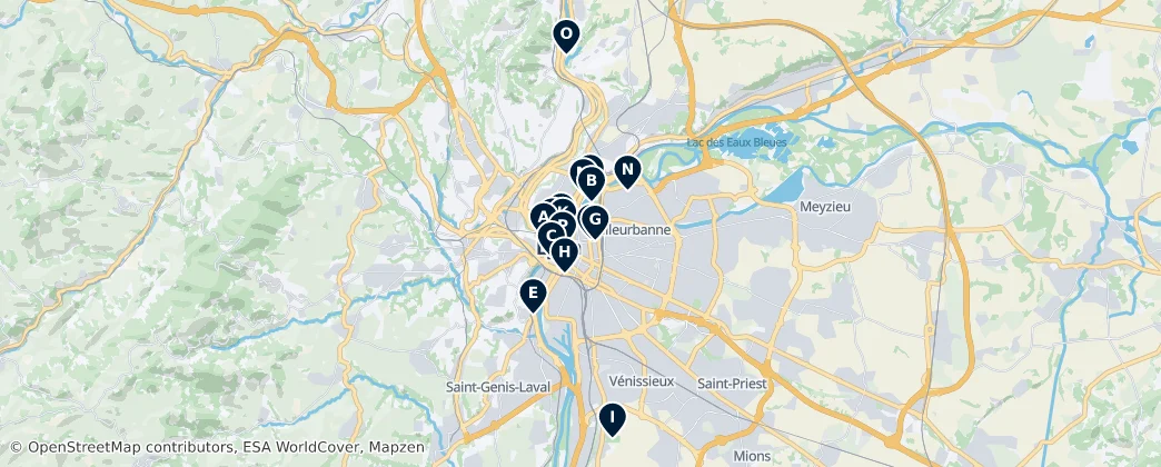 Map of Lyon Metropolis