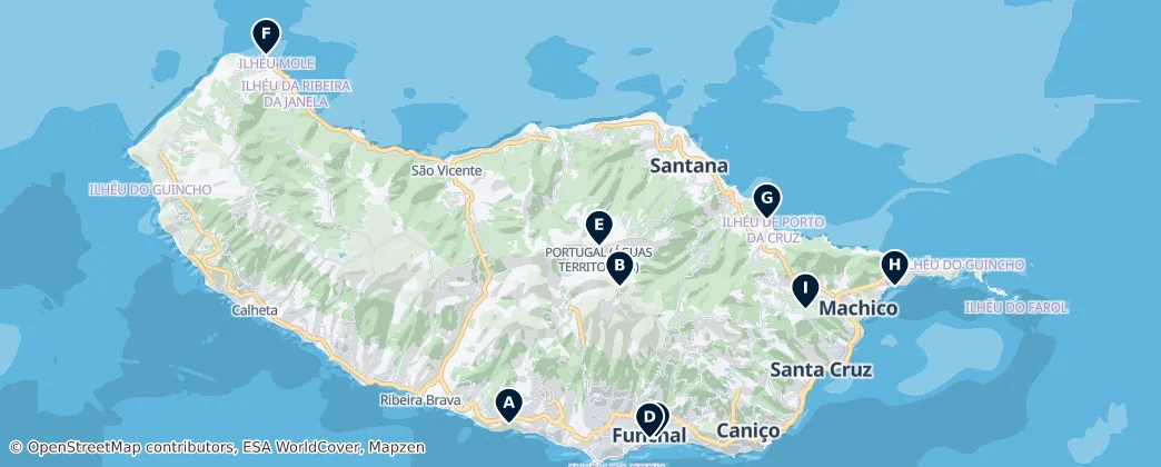 Map of Madeira Island
