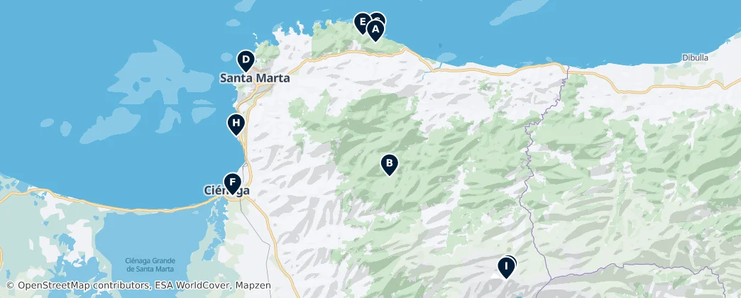Map of Magdalena Department