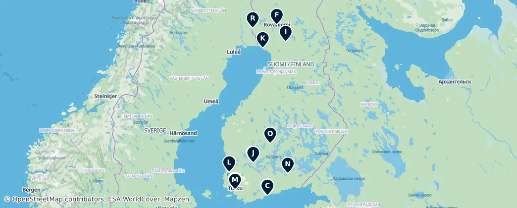 Map of Mainland Finland