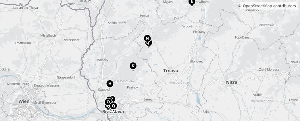 Map of Malé Karpaty