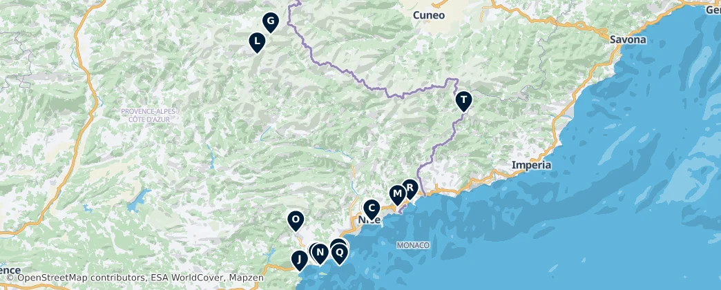 Map of Maritime Alps