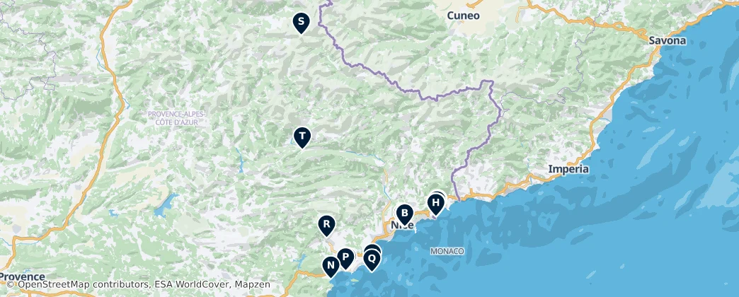 Map of Maritime Alps