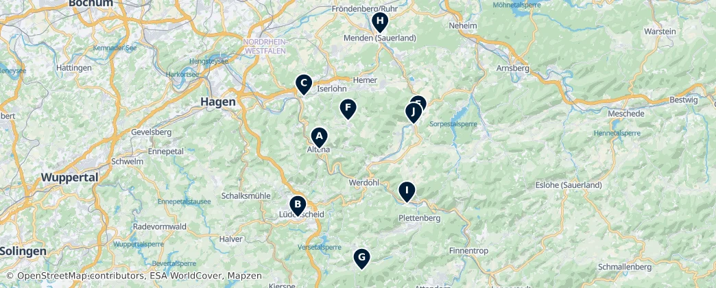 Map of Märkischer Kreis