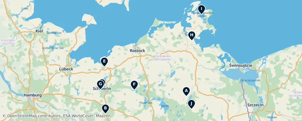 Map of Mecklenburg-Vorpommern