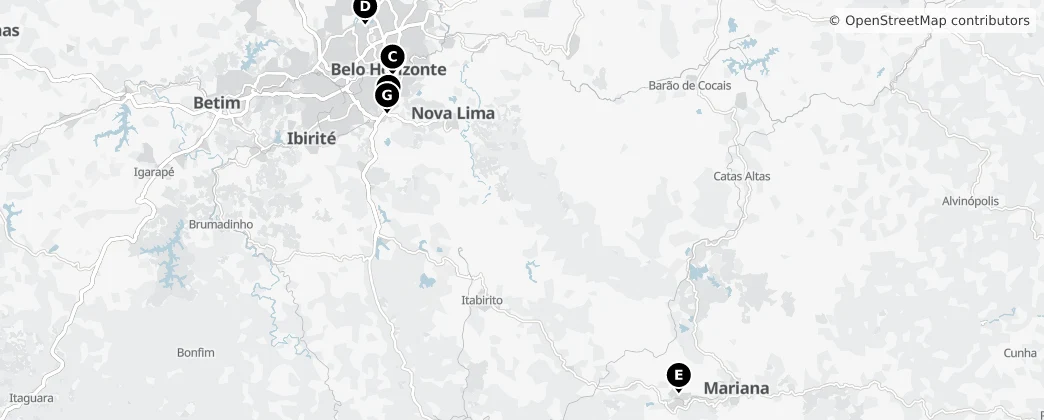 Map of Intermediate Geographic Region of Belo Horizonte