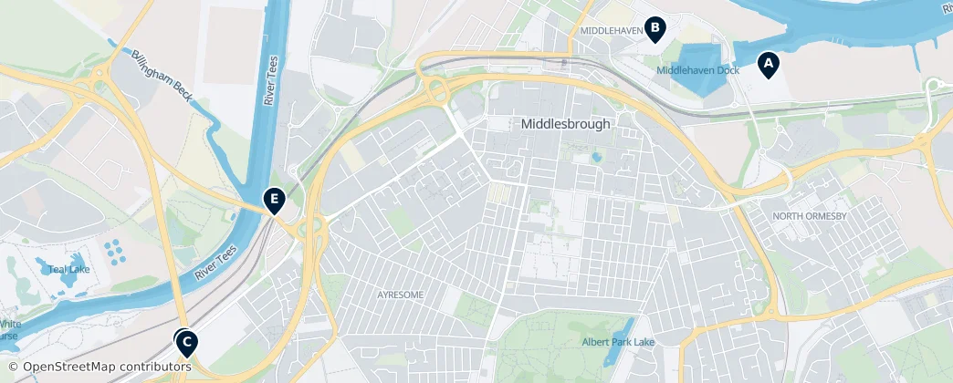 Map of Middlesbrough