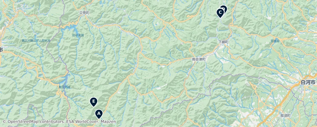 Map of Minamiaizu County
