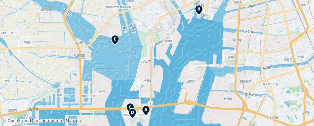 Map of Minato Ward