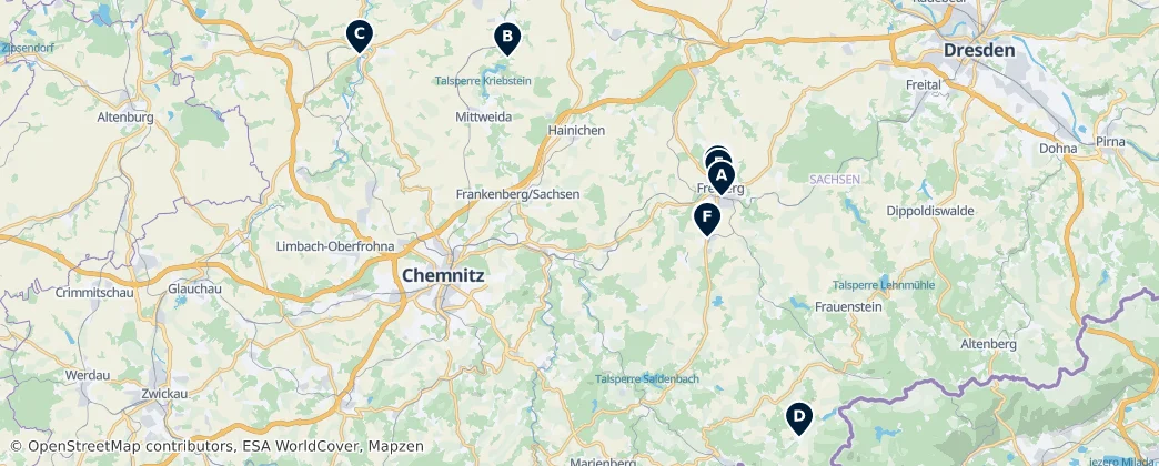 Map of Mittelsachsen