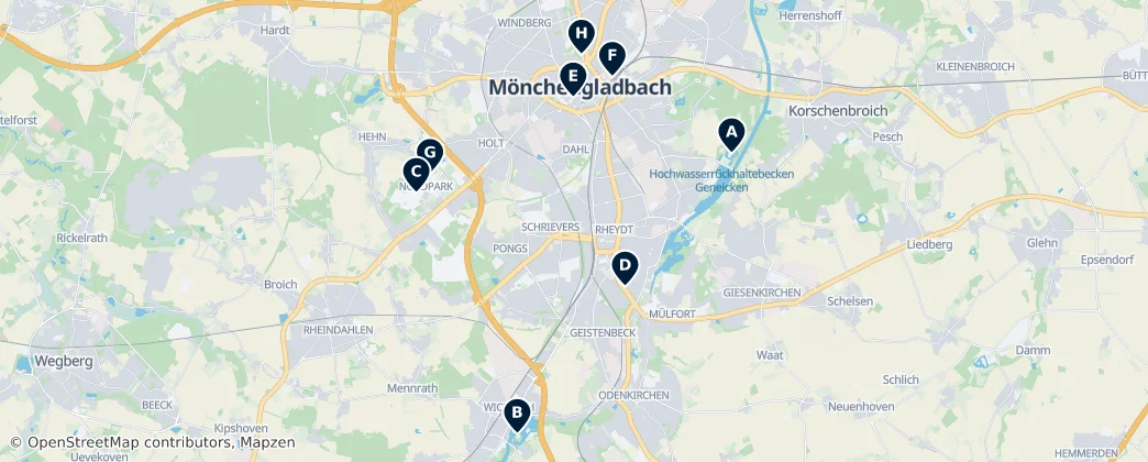 Map of Mönchengladbach