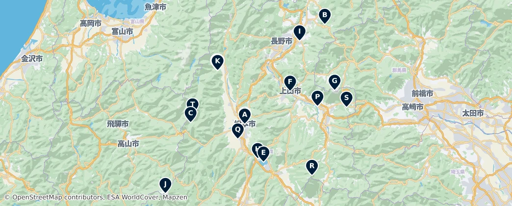 Map of Nagano Prefecture