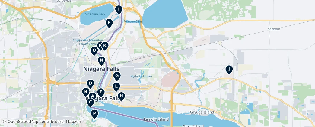 Map of Niagara Falls