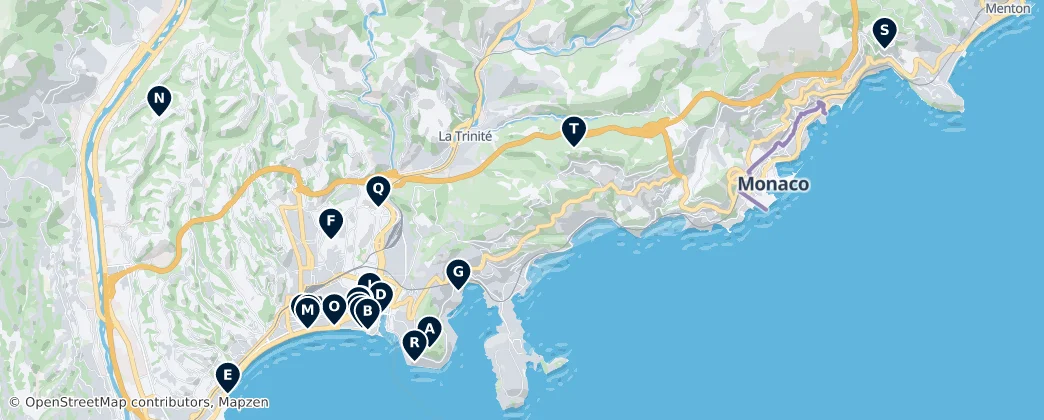 Map of Arrondissement of Nice
