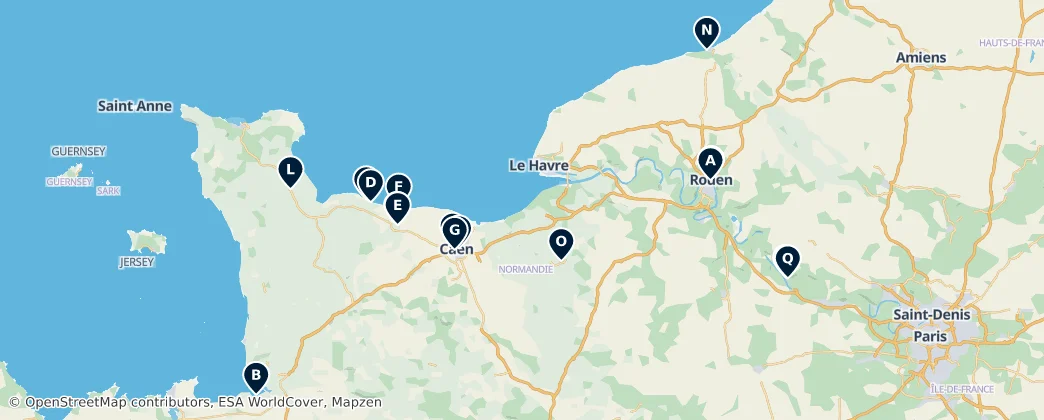 Map of Normandy