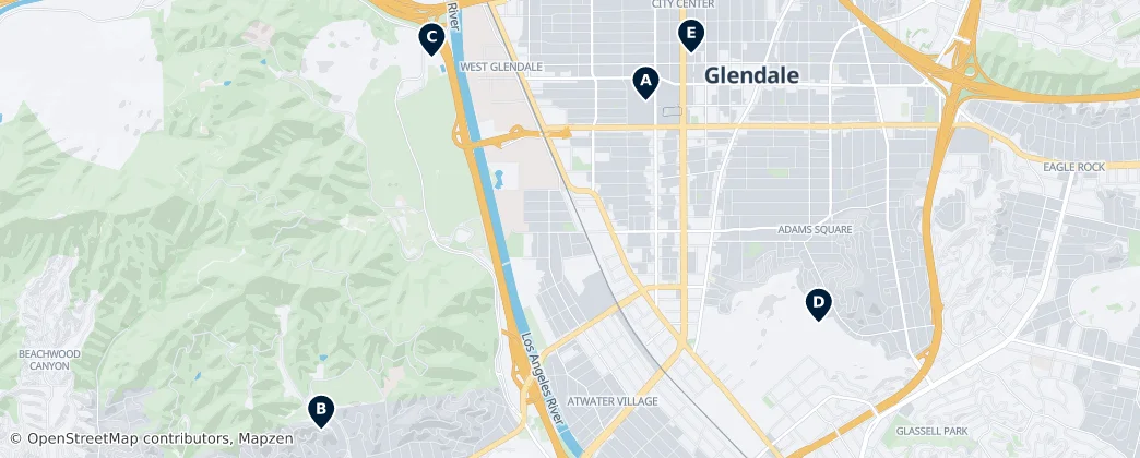Map of North Glendale