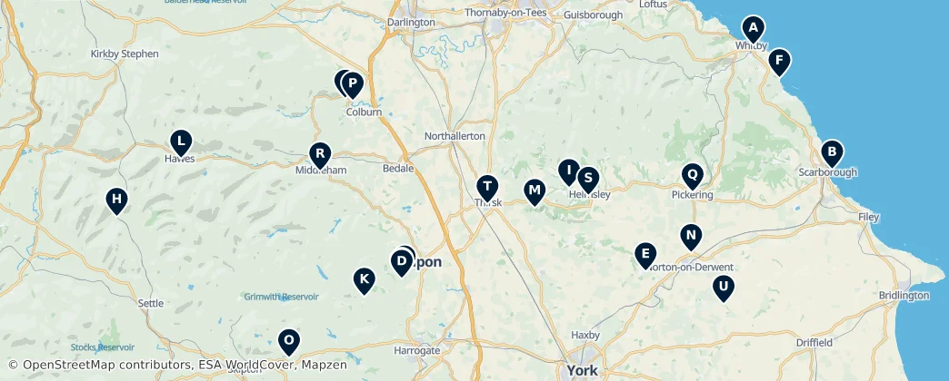 Map of North Yorkshire