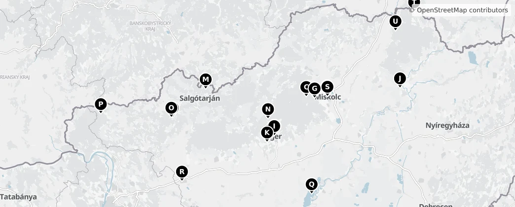 Map of Northern Hungary