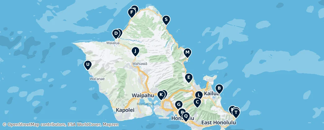 Map of Oahu