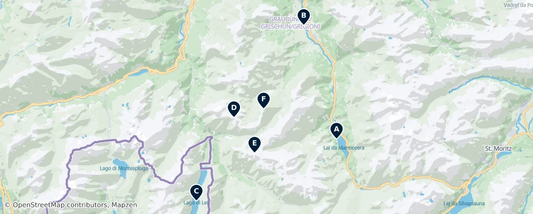 Map of Oberhalbstein Alps