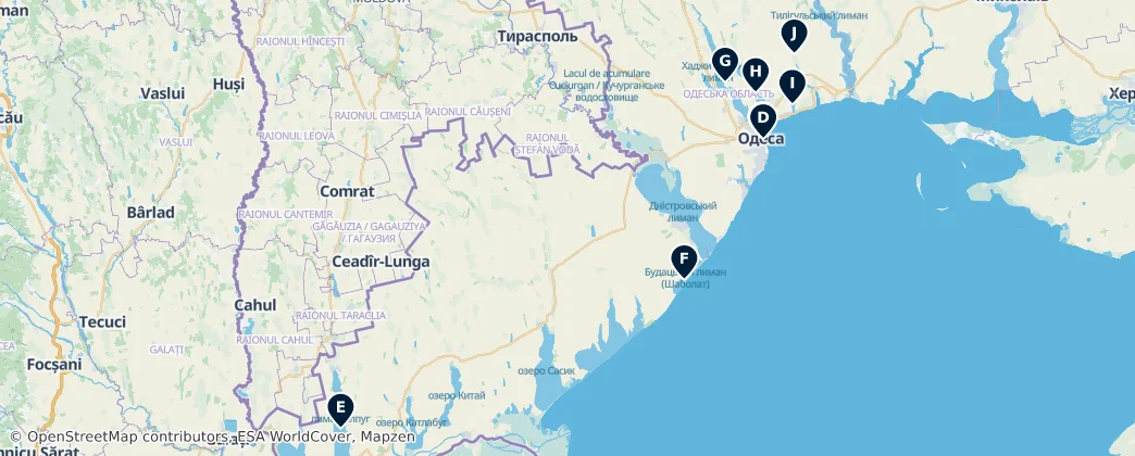 Map of Odesa Oblast