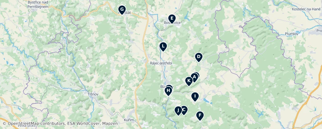 Map of Blansko District