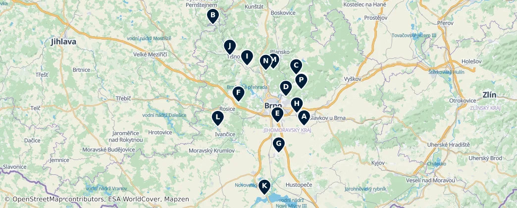 Map of Brno-Country District