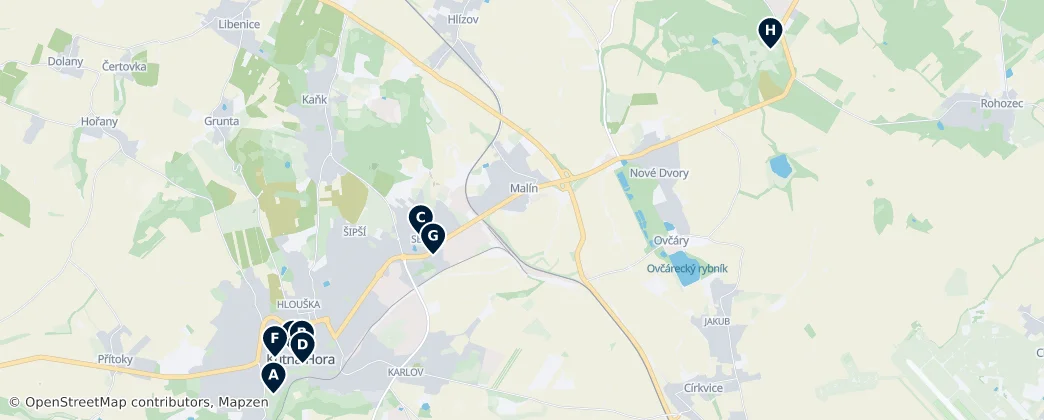 Map of Kutná Hora District