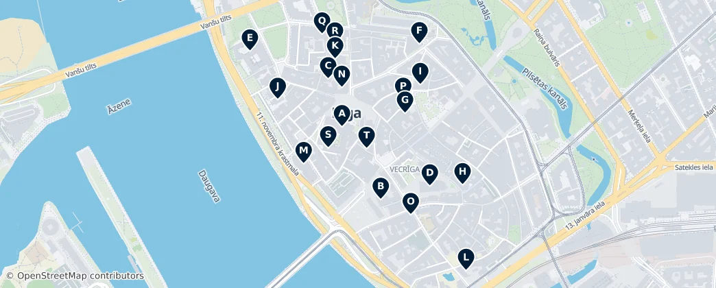 Map of Old Riga