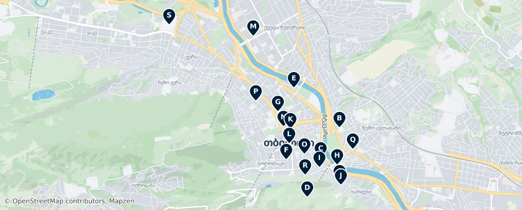 Map of Old Tbilisi