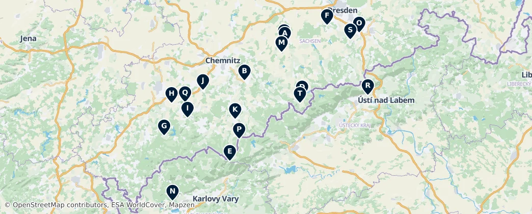 Map of Ore Mountains