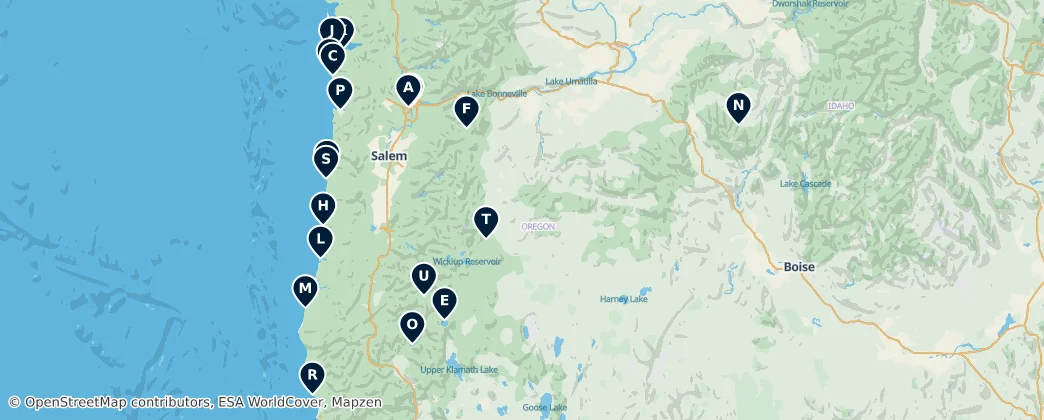 Map of Oregon