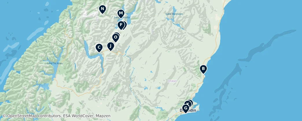 Map of Otago