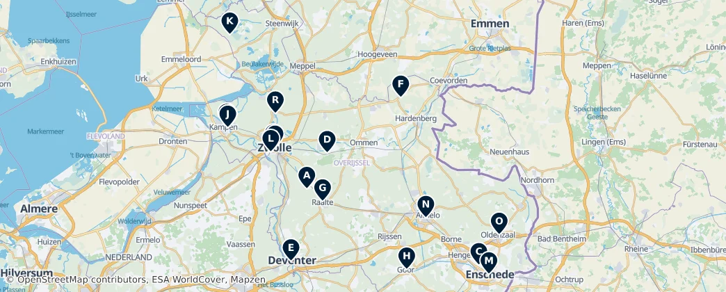 Map of Overijssel
