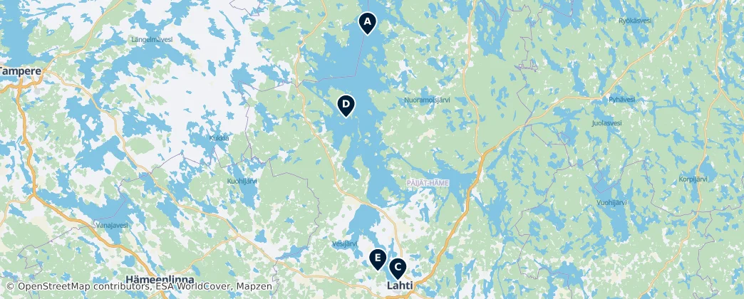 Map of Päijät-Häme