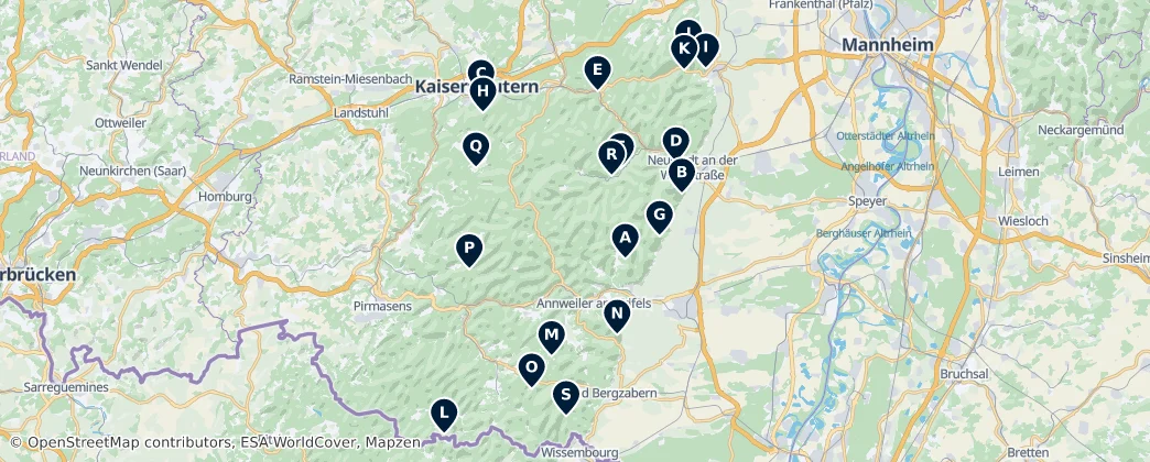 Map of Palatinate Forest