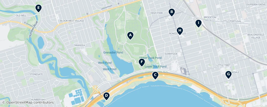 Map of Parkdale–High Park