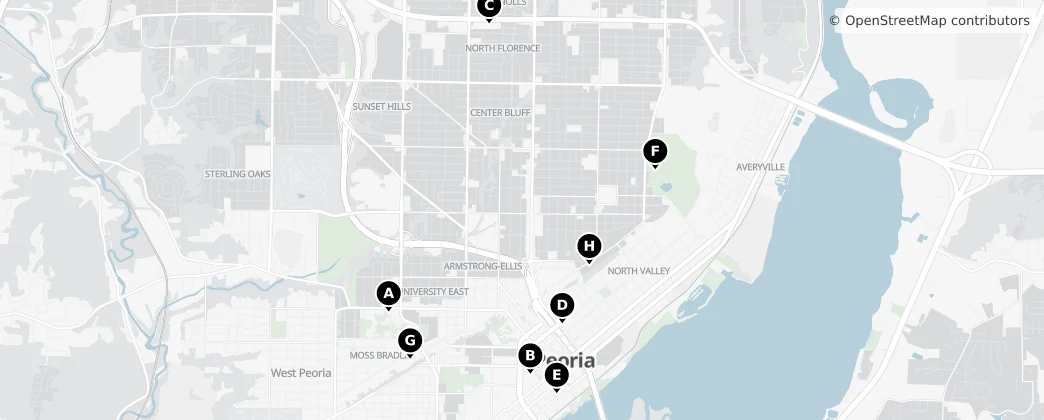 Map of Peoria